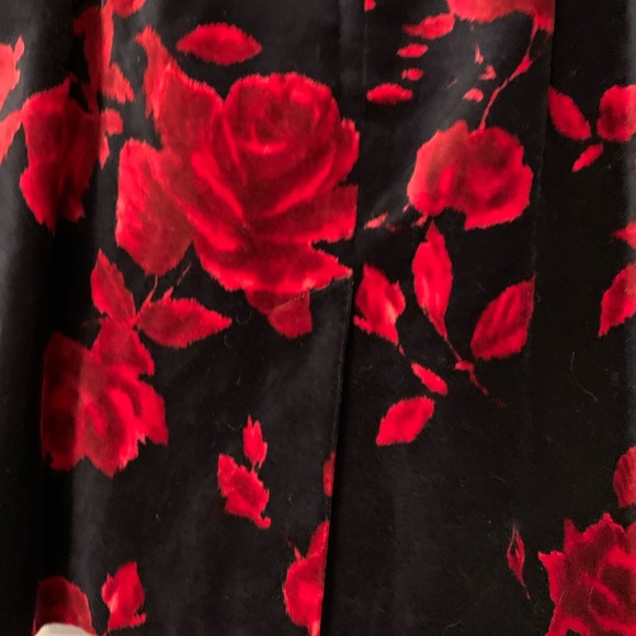❤️❤️❤️Talbots  Red and Black Velvet Dress - Picture 4 of 16